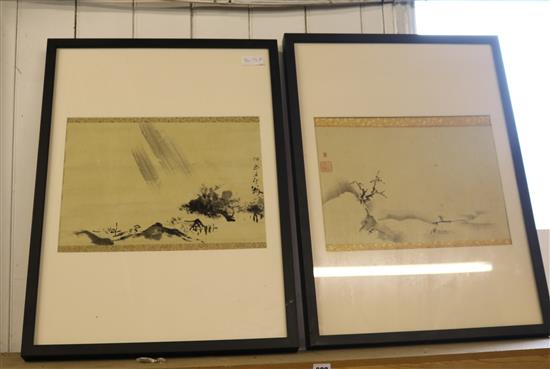 2 Chinese framed & signed panels